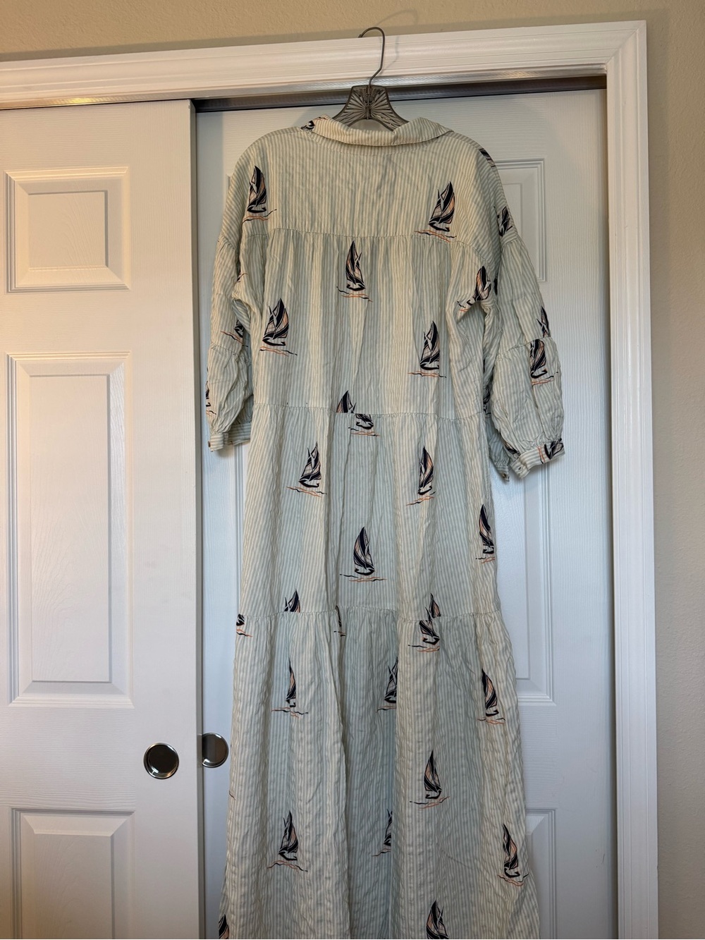 Anthropologie Tiered Maxi Dress with Sailboats - Picture 3 of 7